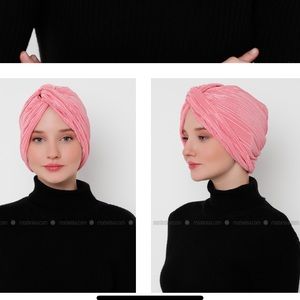 Four presewn turban caps chemo caps shimmery knot top turban silk